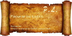Pacurariu Lotti névjegykártya